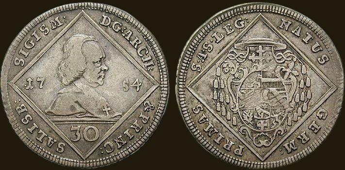 Salzburg - Schrattenbach - 30 krejcar 1754