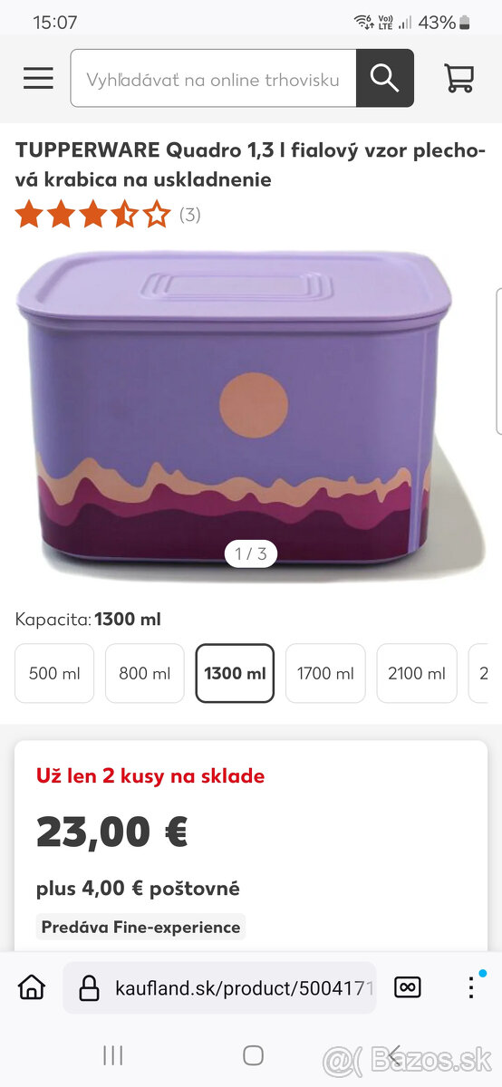 Tupperware dóza 1