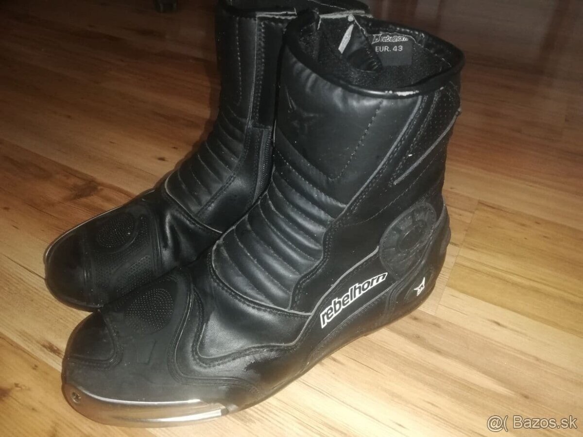 Čierne Topánky na motorku - Rebelhorn 43