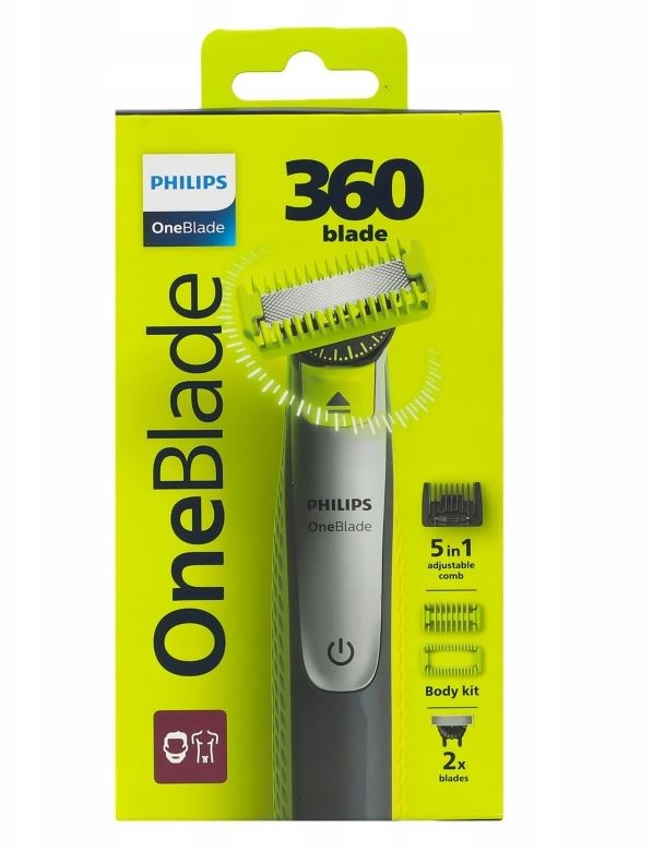 Holiaci strojček Philips OneBlade 360 TVÁR + TELO, 5 v 1