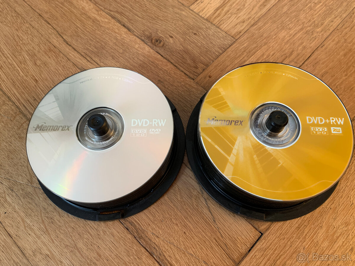 Predám DVD-RW a DVD+RW Memorex 4,7GB