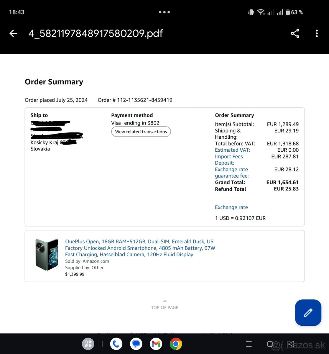 Oneplus Open + vela extra 1000e