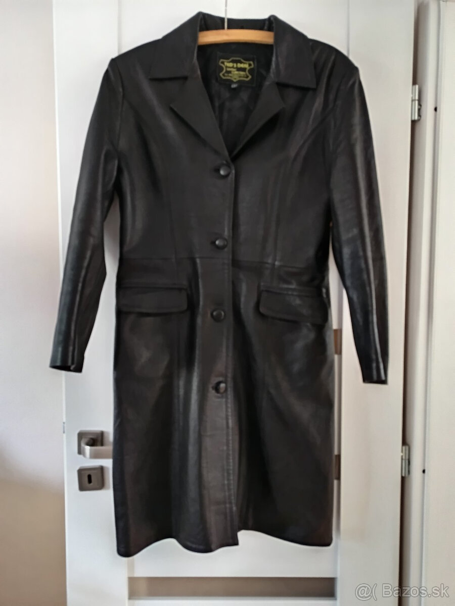 Kožená dlhá bunda