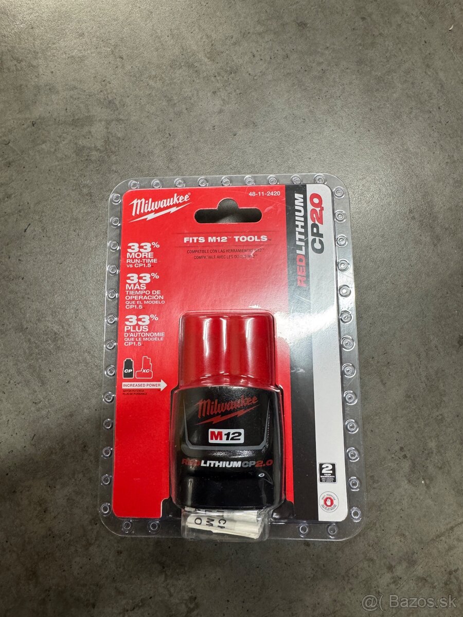Milwaukee M12 2Ah Akumulátor RED LITHIUM