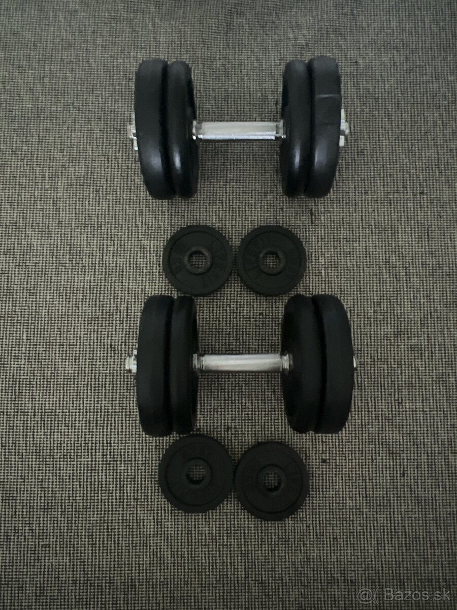 Činky + kotúče 2x 18kg