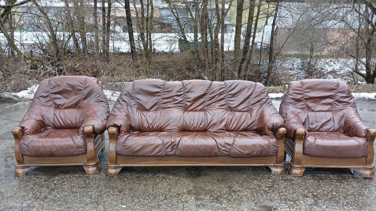 Kožená sedací souprava 3+1+1