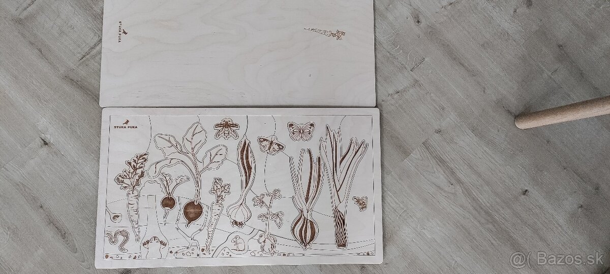 Koreňová zelenina - drevené edukačné puzzle