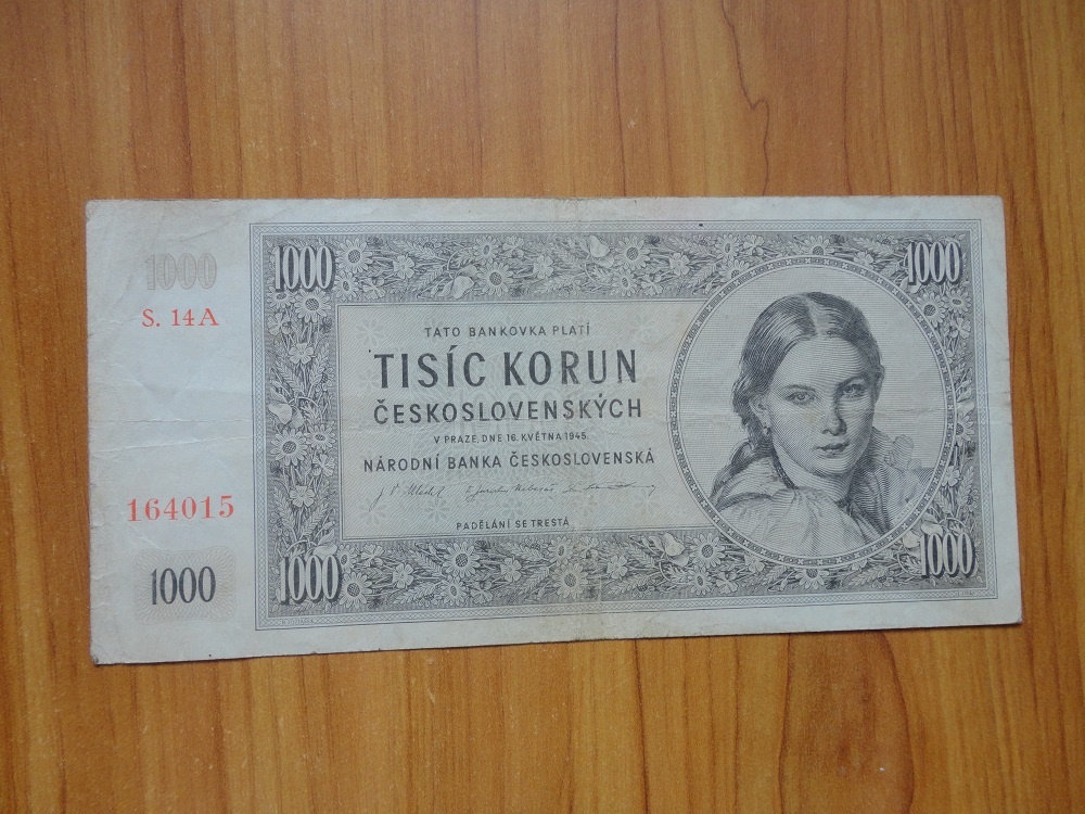 Predám 1000 Kčs - 1945