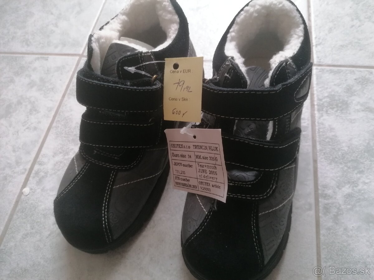 Zimné chlapčenské topánky 34