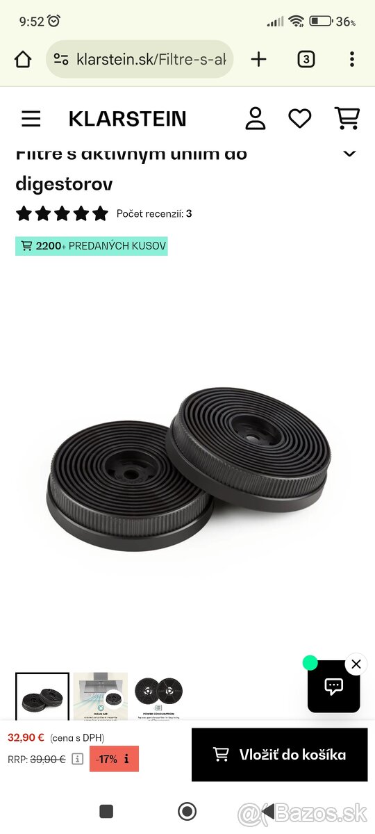 Klarstein aktívny uhlikovy filter