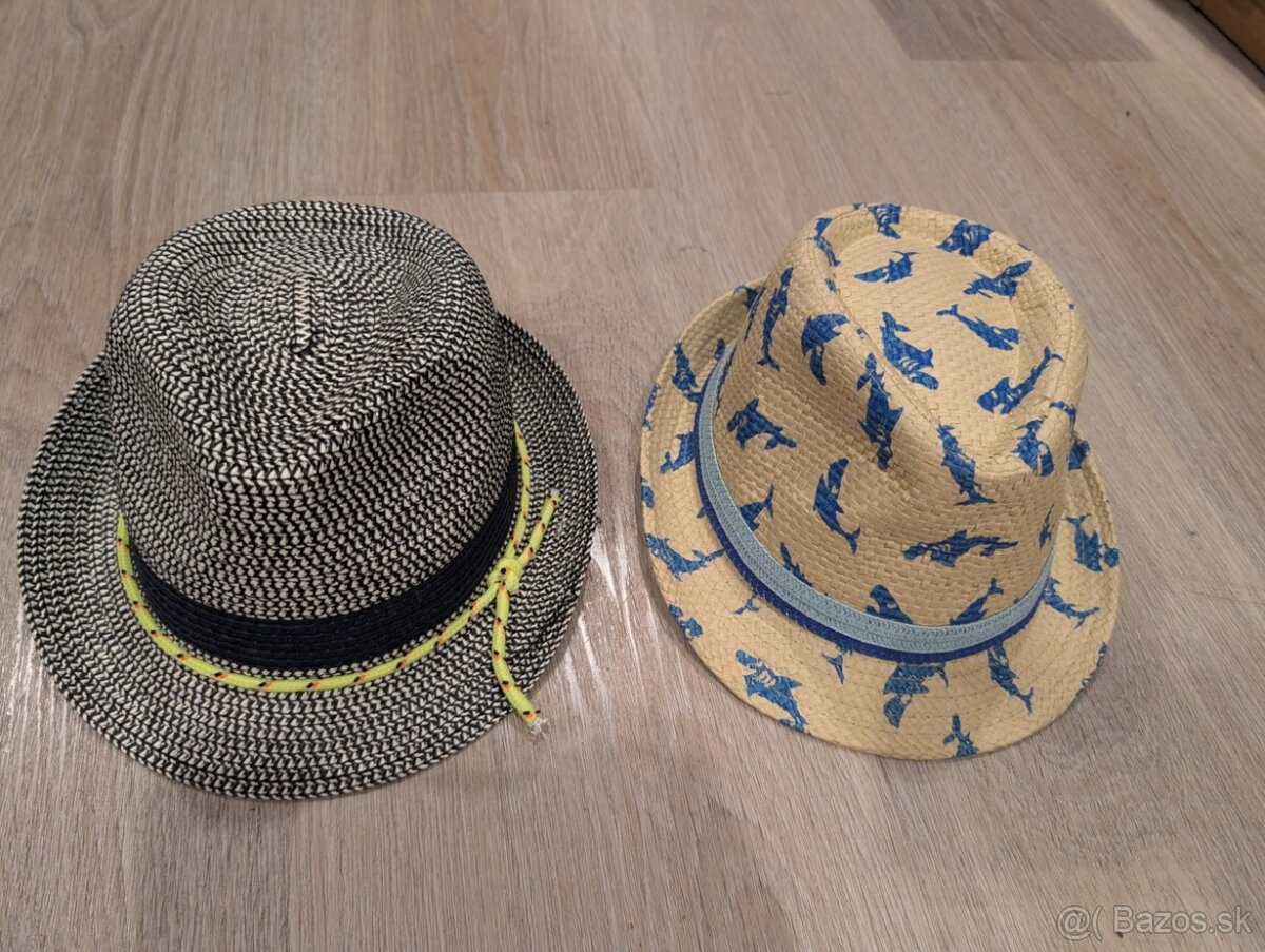 Detský letný klobúk 2x, obvod hlavy 56 cm
