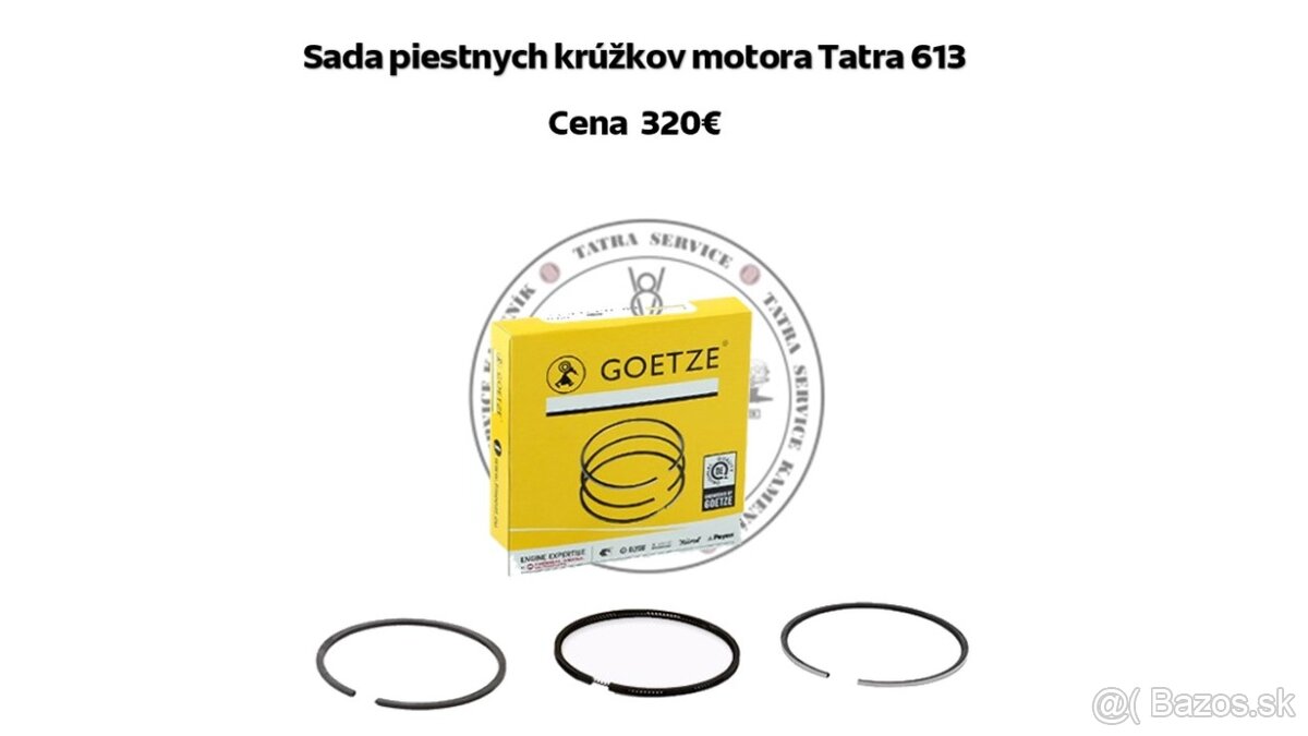 Tatra 613 piestne kruzky sada