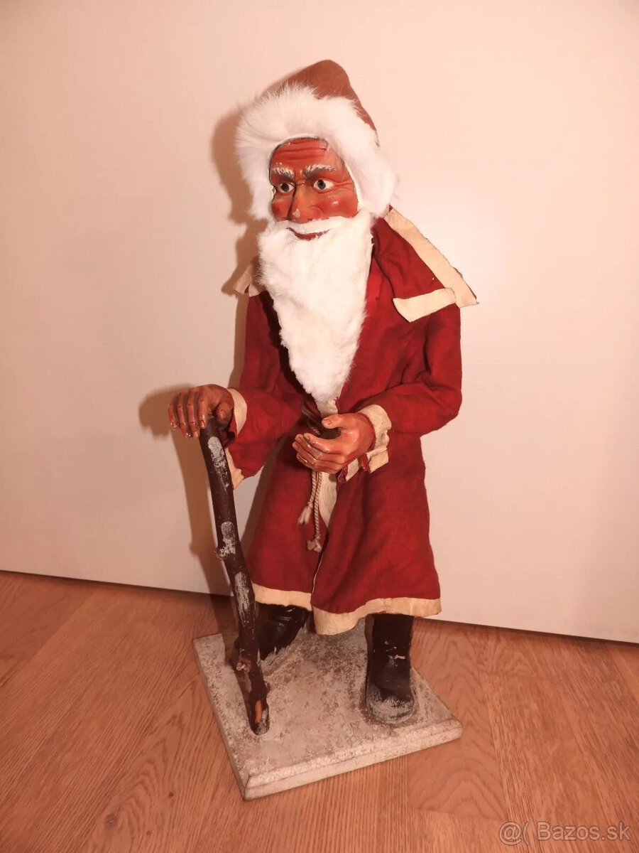 Starožitná kývačka na hlavu Santa Clausa +67 cm+ okolo roku