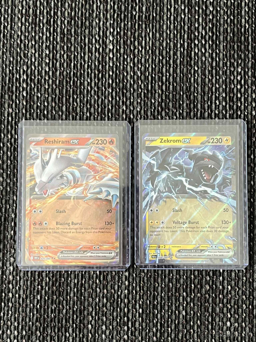 Pokemon Originalne karty Reshiram EX Zekrom EX