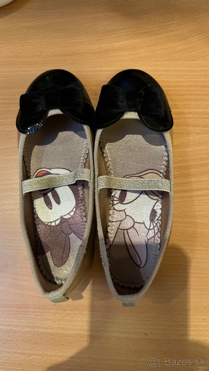 Zlato-cierne balerinky H&M 30