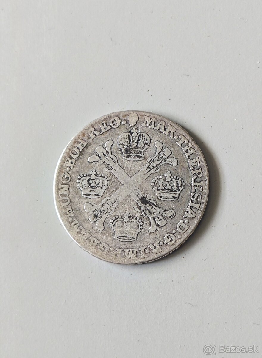 krížový 1/2 toliar 1763 Brusel