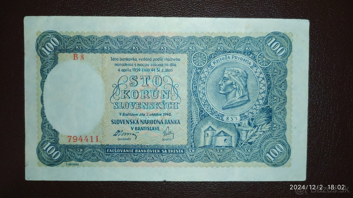 Slovenský štát 100Ks II. vydanie
