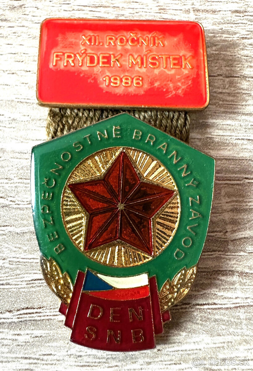 odznak SNB Den SNB ČSSR 1986 Frýdek Místek