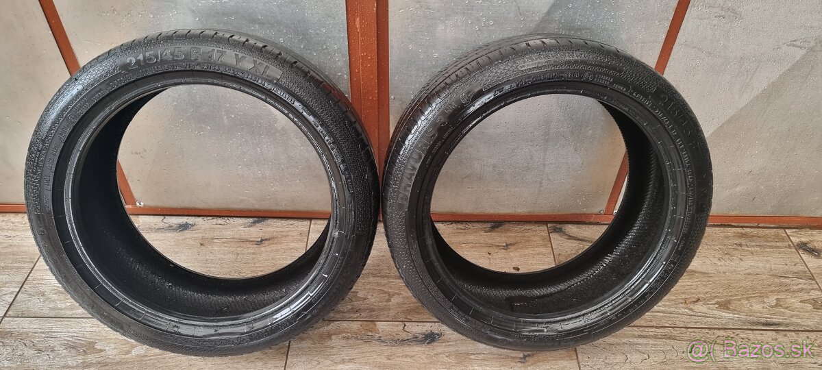Predám 2xletné pneumatiky Barum 215/45 r17,dezent 6mm