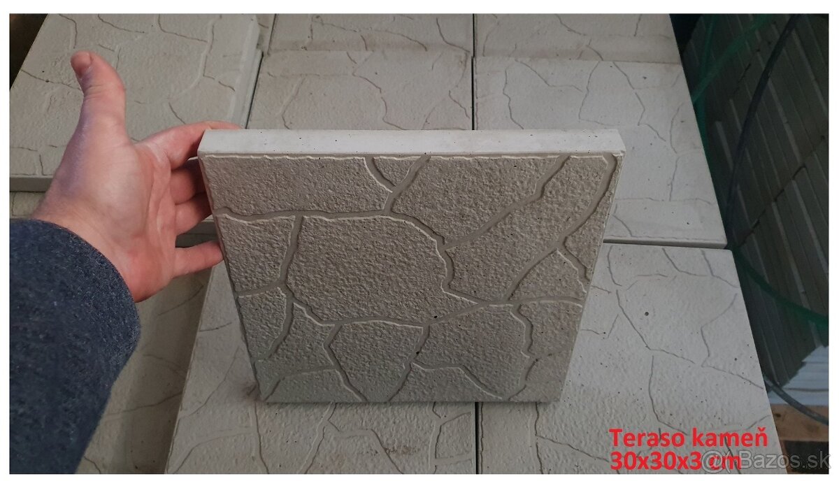 Terasová betónová dlažba teraso kameň 30x30x3cm šedá