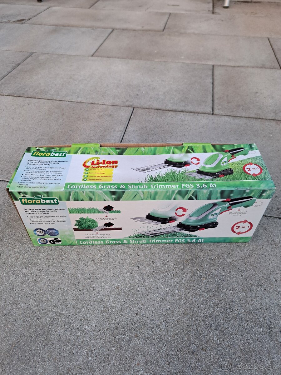 Elektrické nožnice na trávu a kríky Florabest
