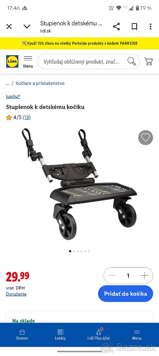 Stupienok na kočík