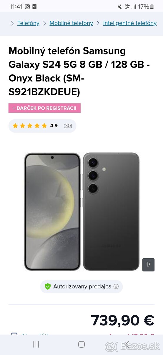 Samsung S24 onyx black 128GB