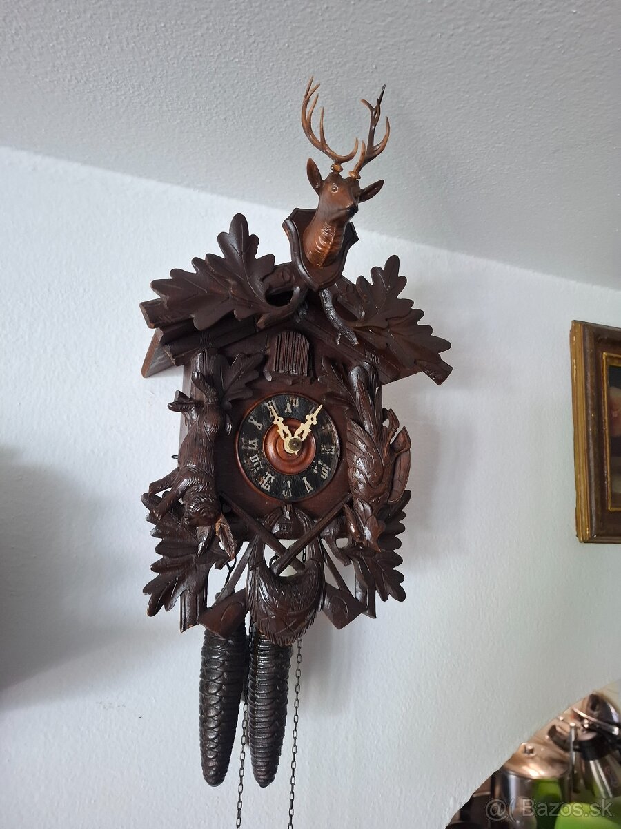 Predám staré funkčné kukučkové hodiny s jeleňom polky 89 €