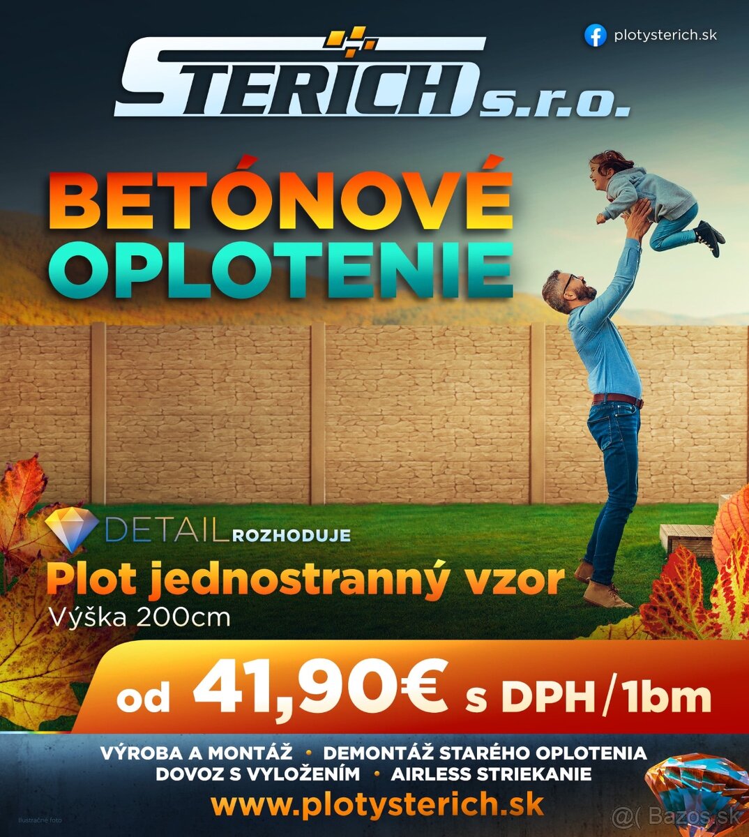 Jesenný výpredaj- Bezpórové vibroliate oplotenie