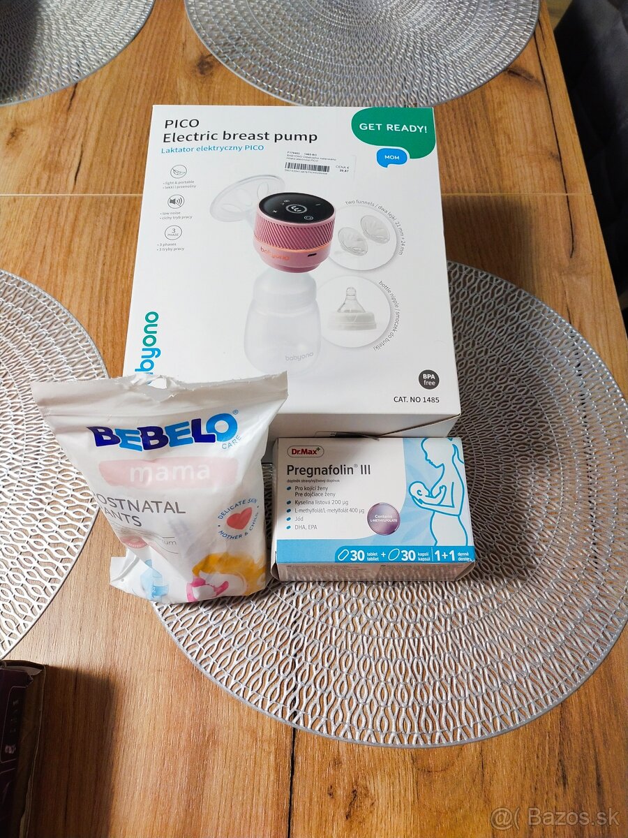 odsávačka mlieka+popôrodné nohavičky a vitamíny