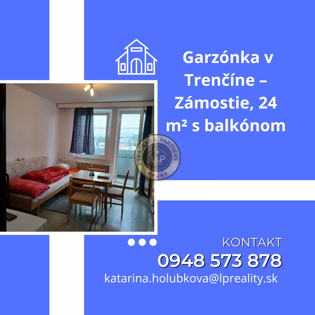 Na predaj garzónka v Trenčíne – Zámostie, 24 m² s balkónom