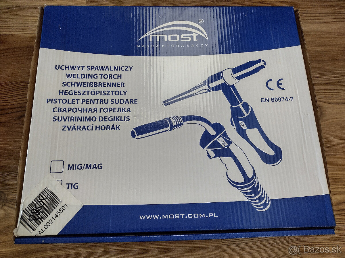 Zvárací horák TIG s ventilom T26V 3550 4m MOST