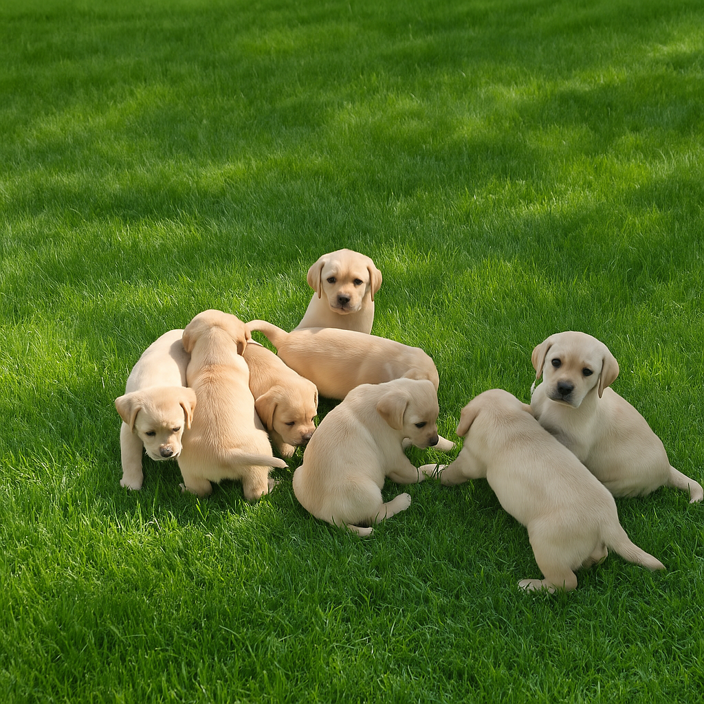 šteniatka labrador a (biely psík)