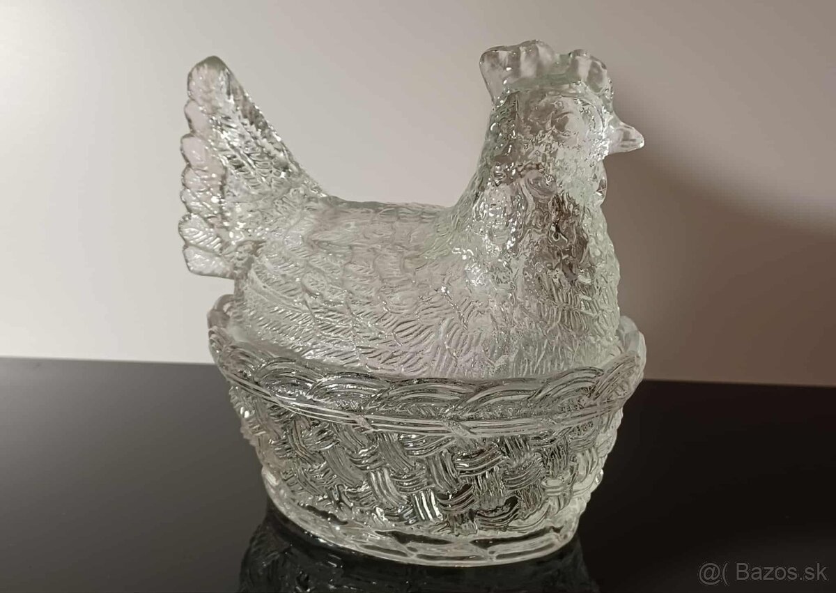 Dóza sliepočka hrubé sklo