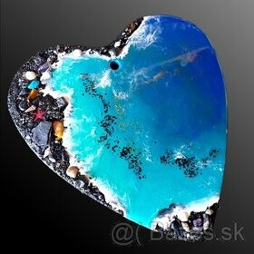 Predaj  srdce, čierna pláž, 30x30 cm