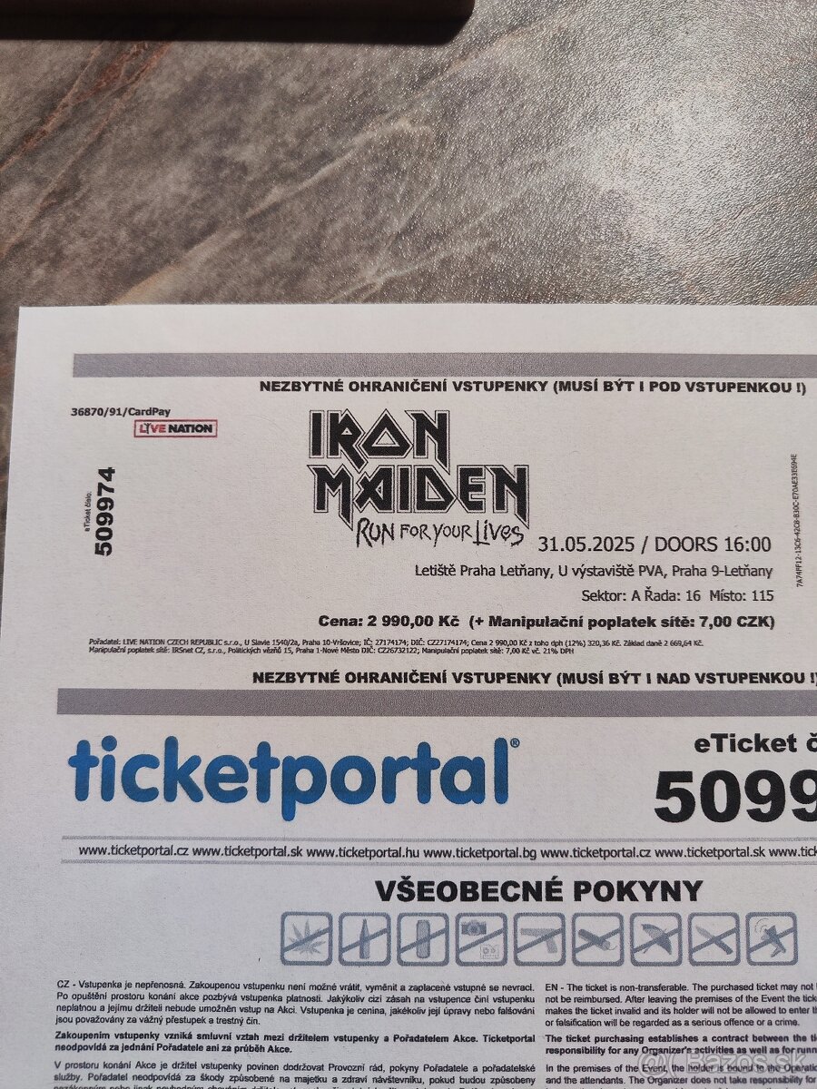 IRON MAIDEN - Run for your lives PRAHA 31.05.2025