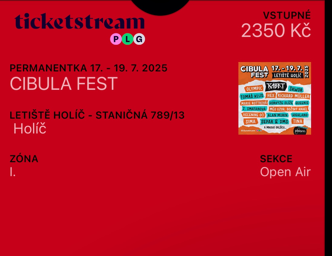 Cibula fest 2 ks listky
