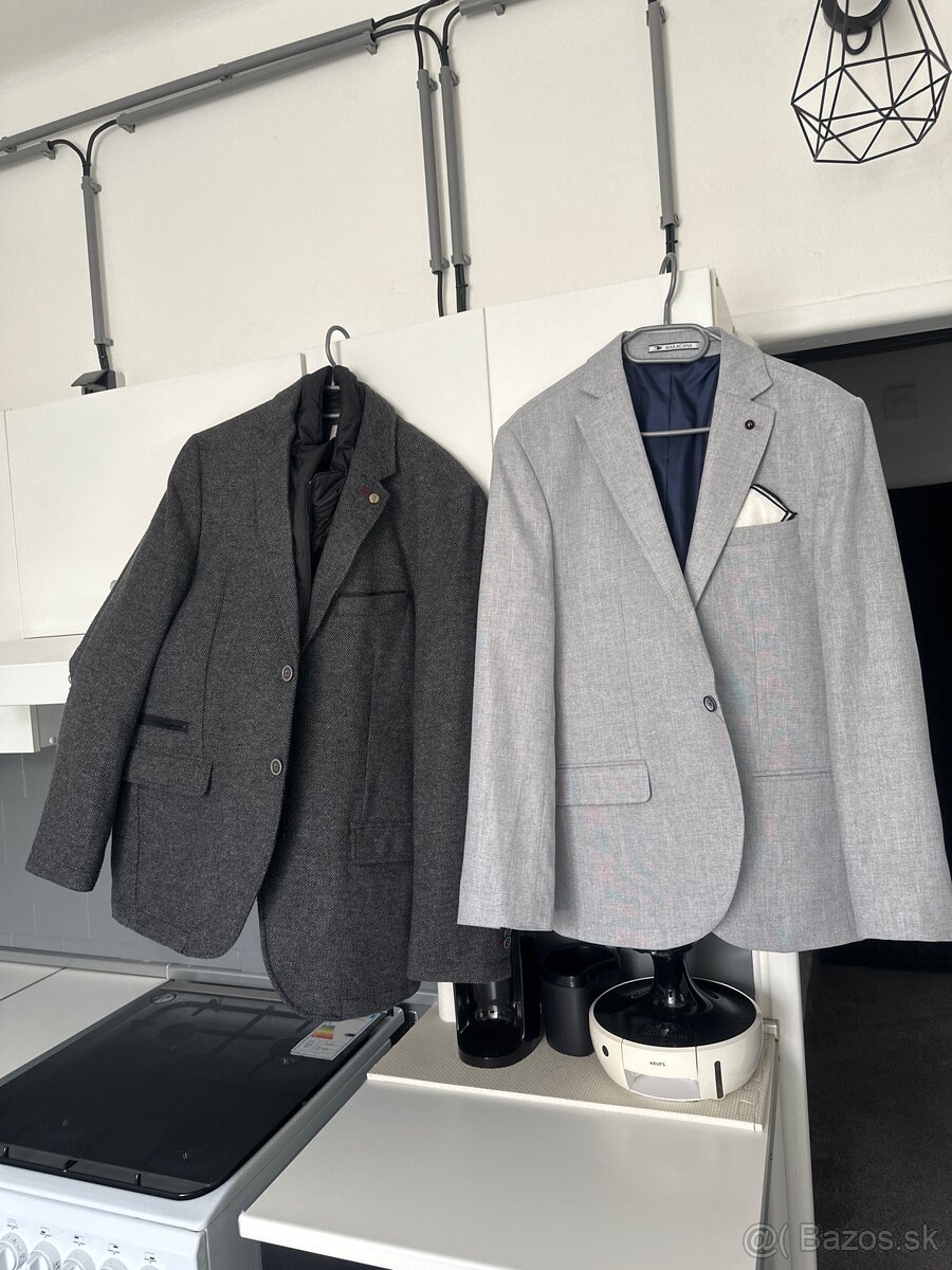 Pánsky krátky elegantný kabát a pánske sako 170cm