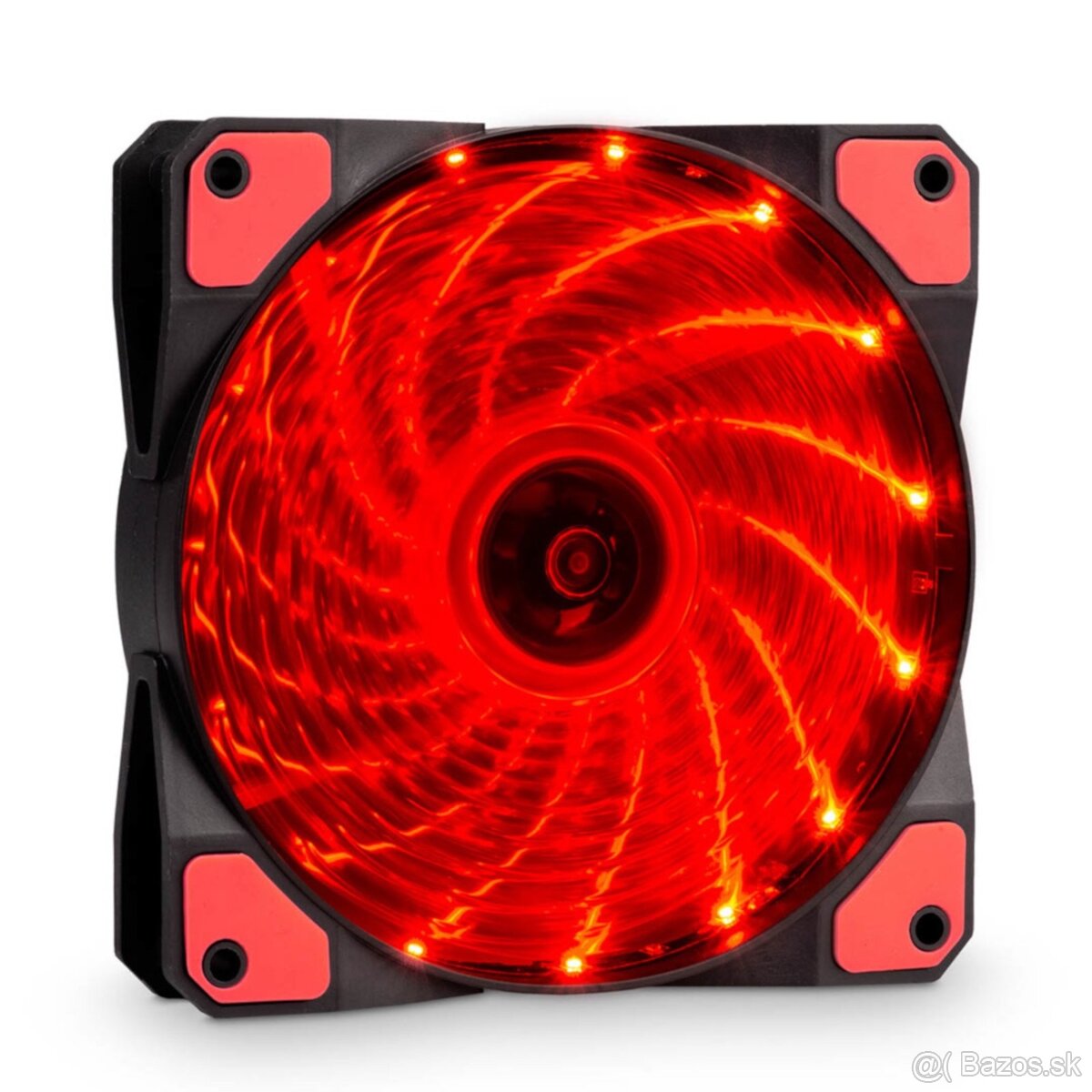 3x 12cm ventilátor / vetrák  / chladič, červené podsvietenie