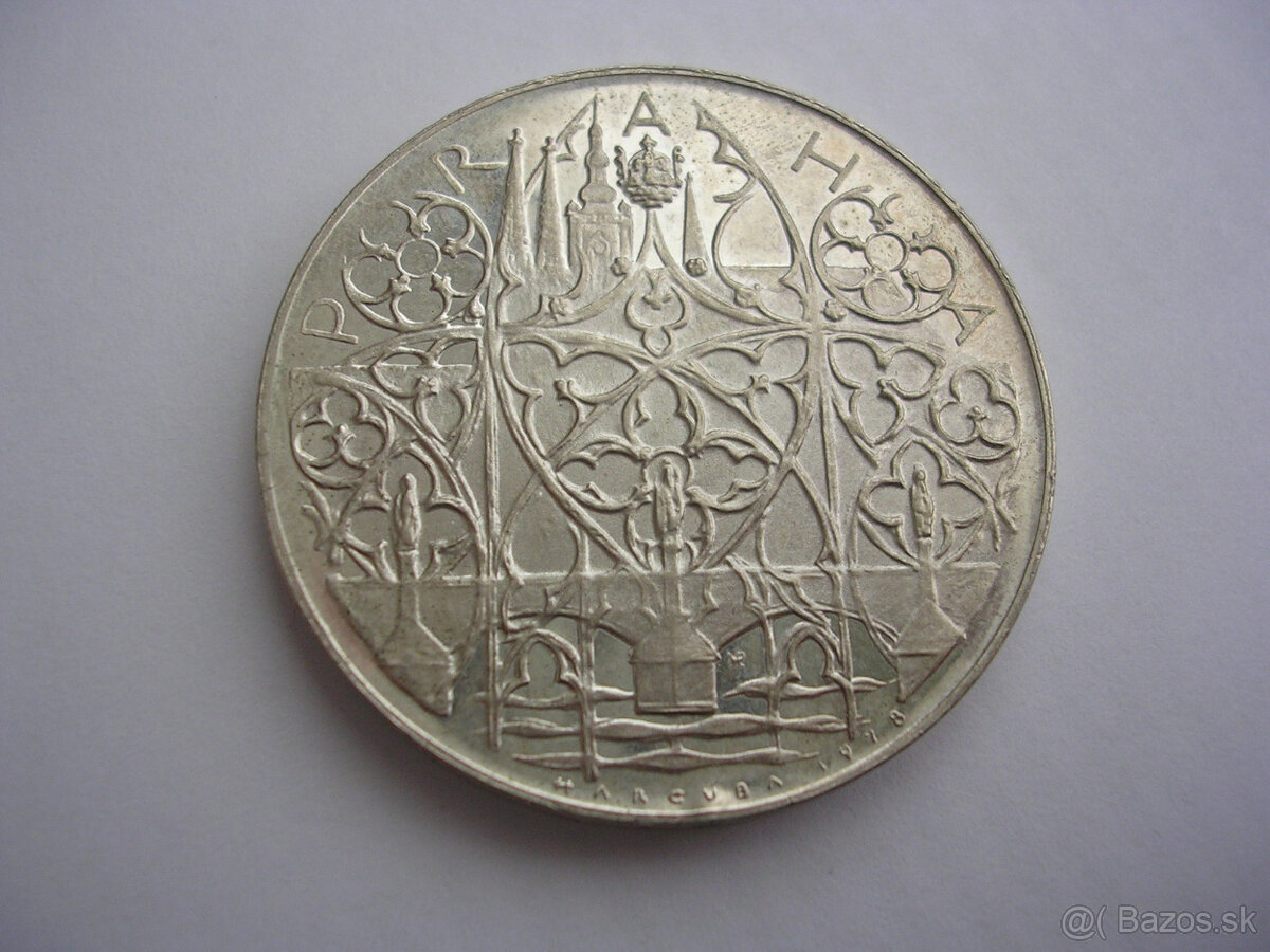Ag medaila 10 dukát Karel IV. - návrh Jiří HARCUBA 1978