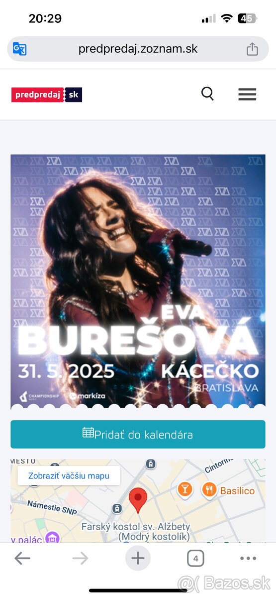 Koncert Evy Burešovej v BA
