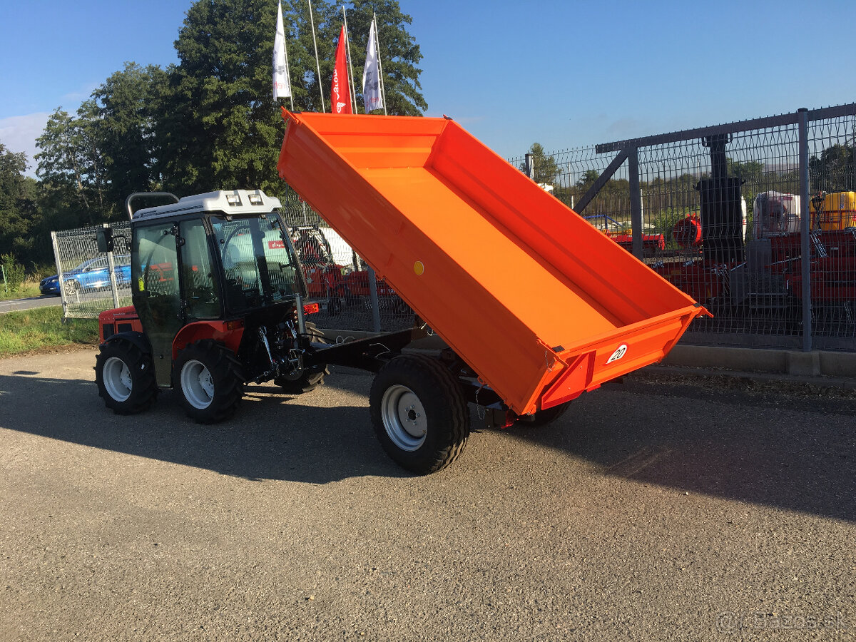 Vlečka za traktor nebo malotraktor, nájazdová brzda - 2 tuny