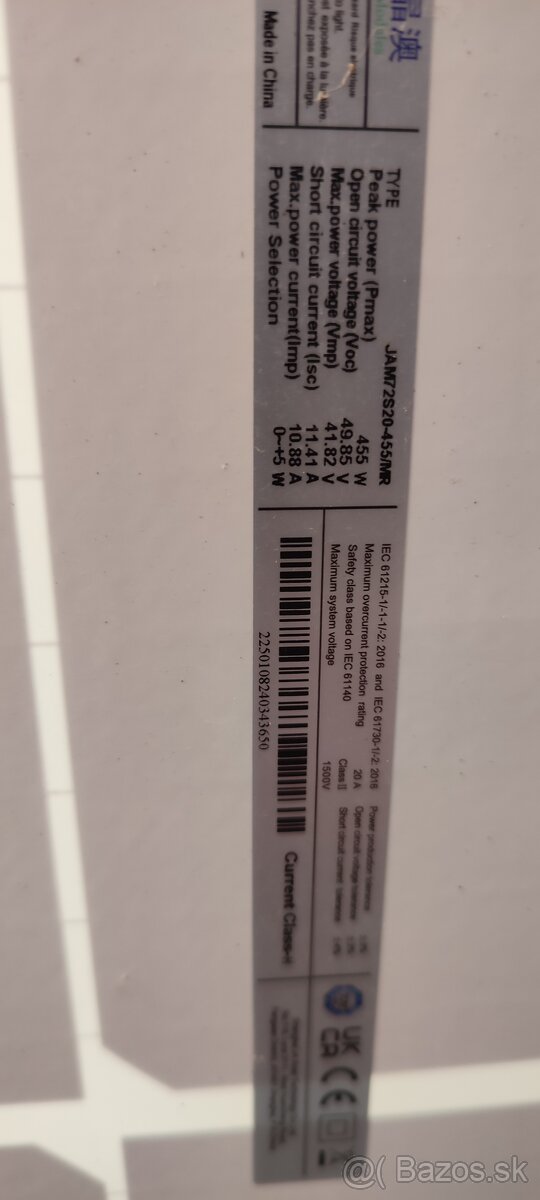 Fotovoltaický panel JA SOLAR 455W