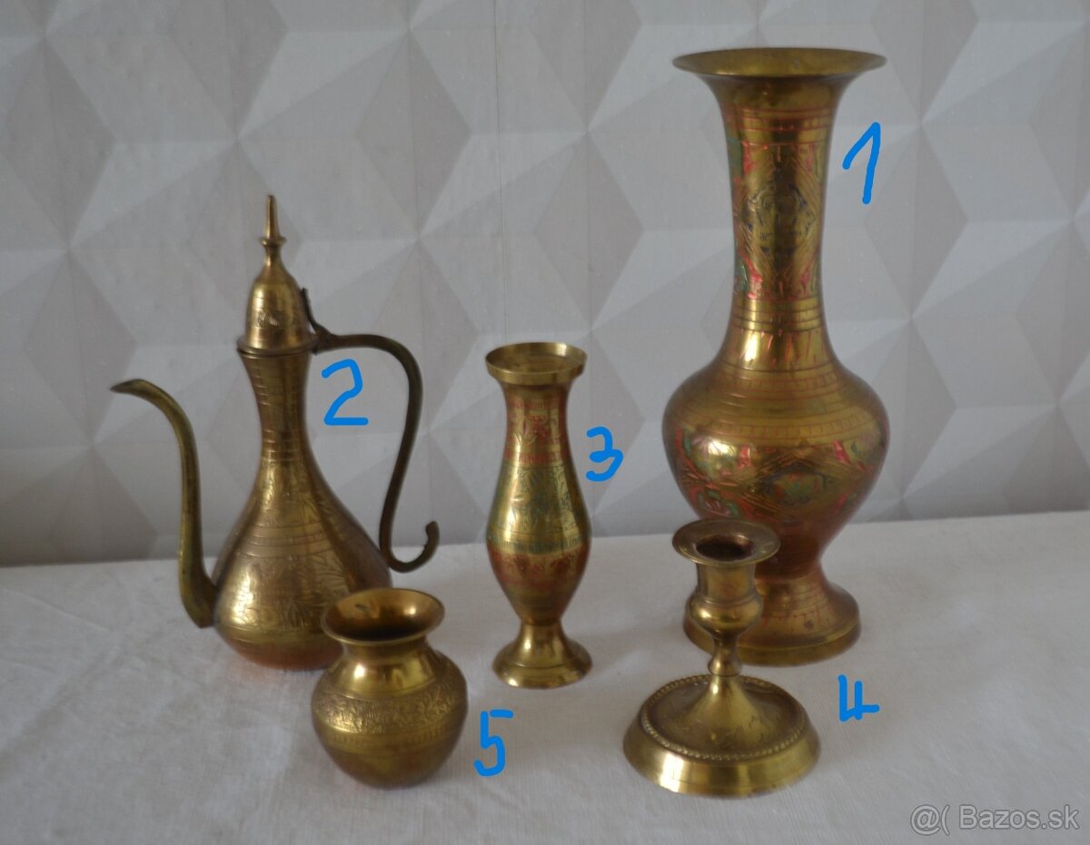 Mosadzné indické dekorácie - od 6 eur