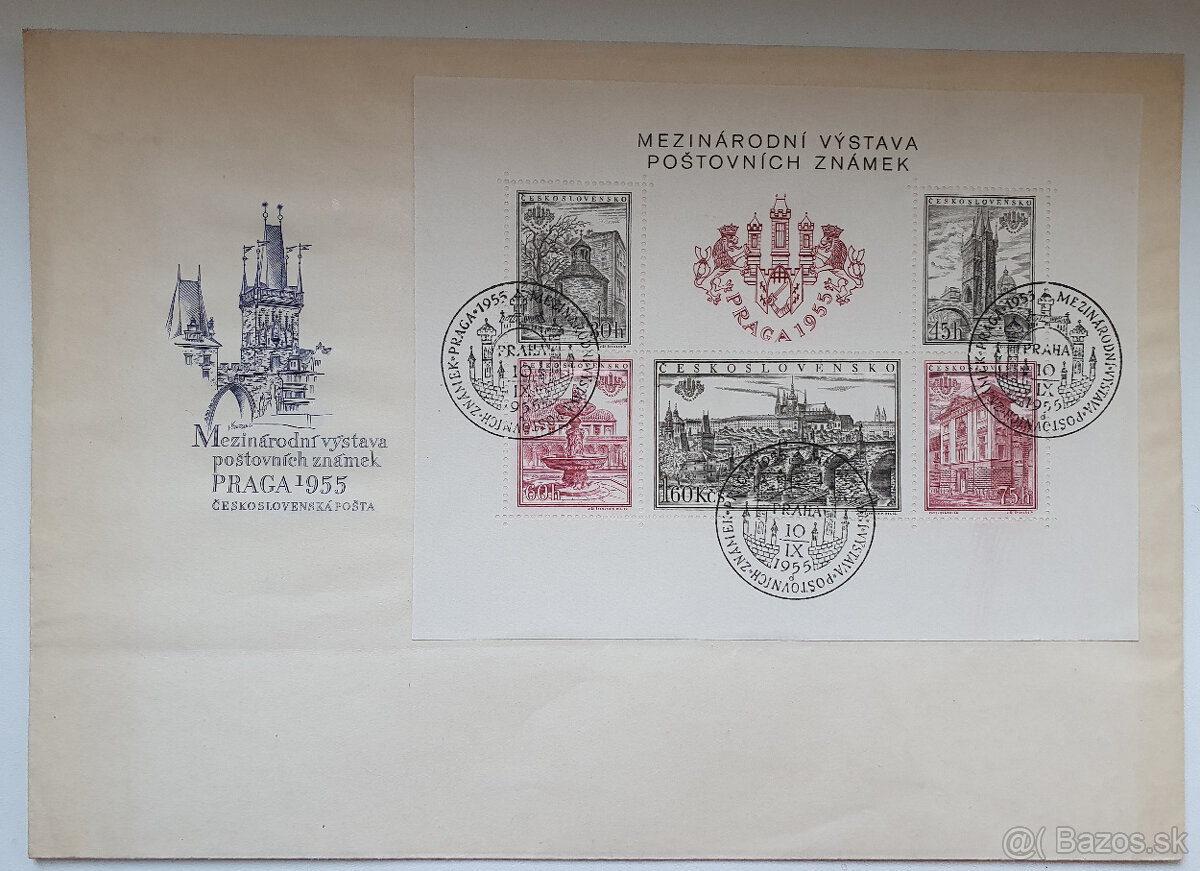 Medzinárodná výstava Praha 1955 - Aršík + obálka