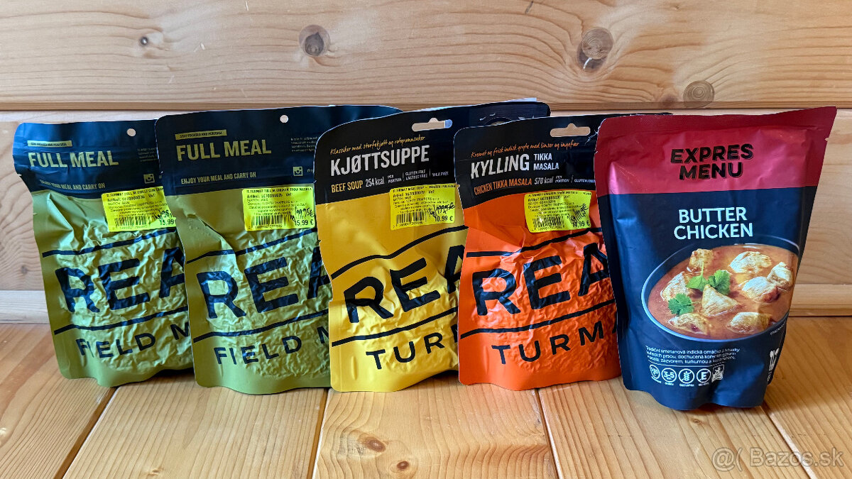 REAL TURMAT a EXPRES MENU, balené trvanlivé jedlá