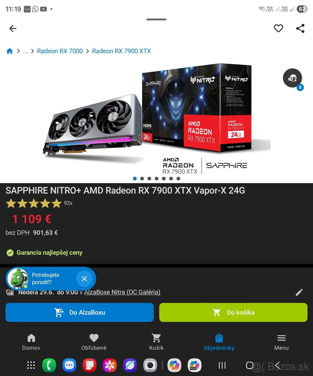 SAPPHIRE NITRO+ AMD Radeon RX 7900 XTX Vapor-X 24G