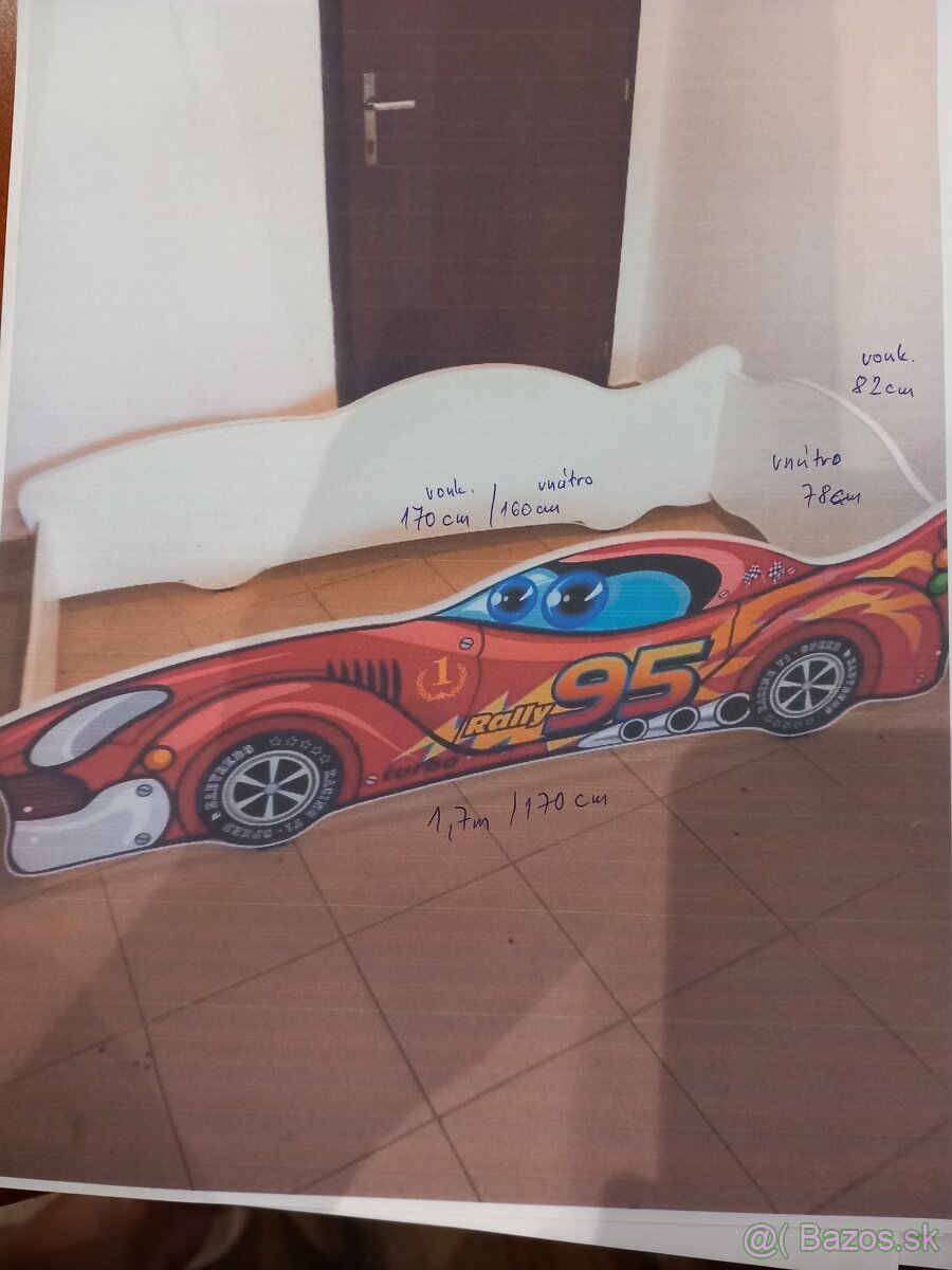Posteľ autíčko pre chlapca