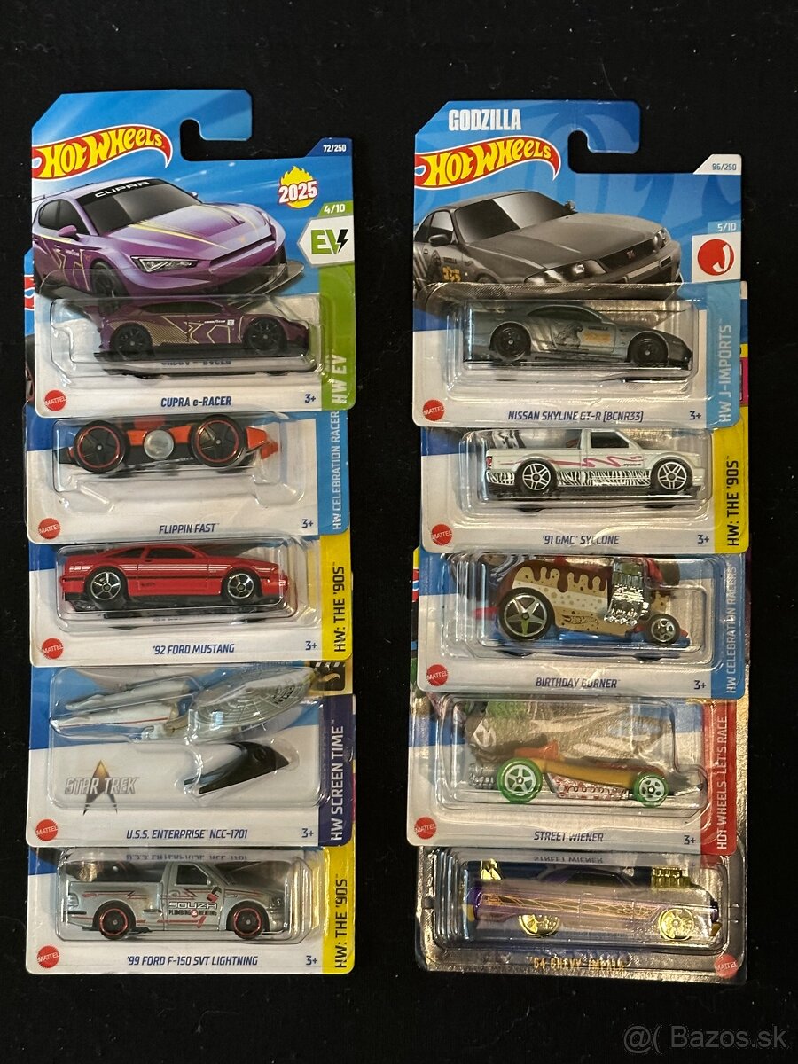 Autíčka Hot Wheels nové neotvorené 10 kusov