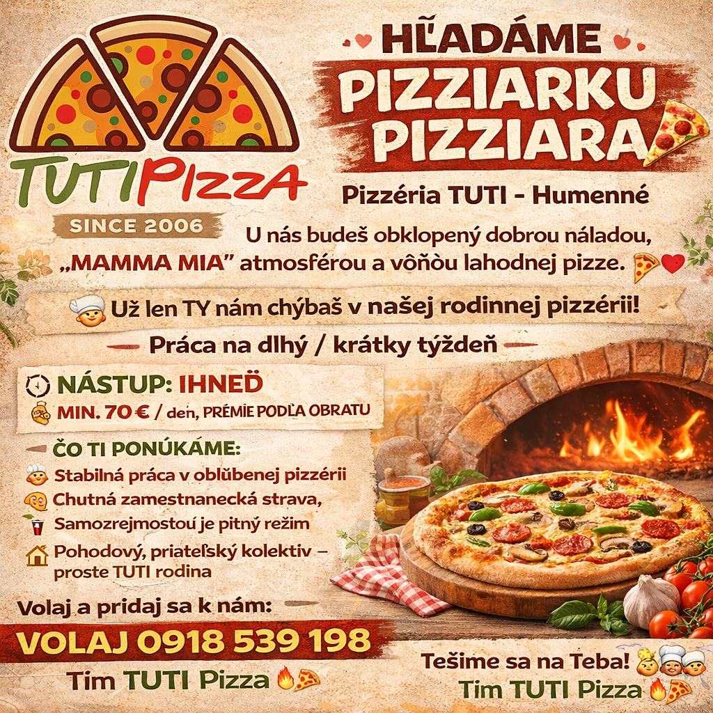 Hľadáme Pizzérku/Pizzéra